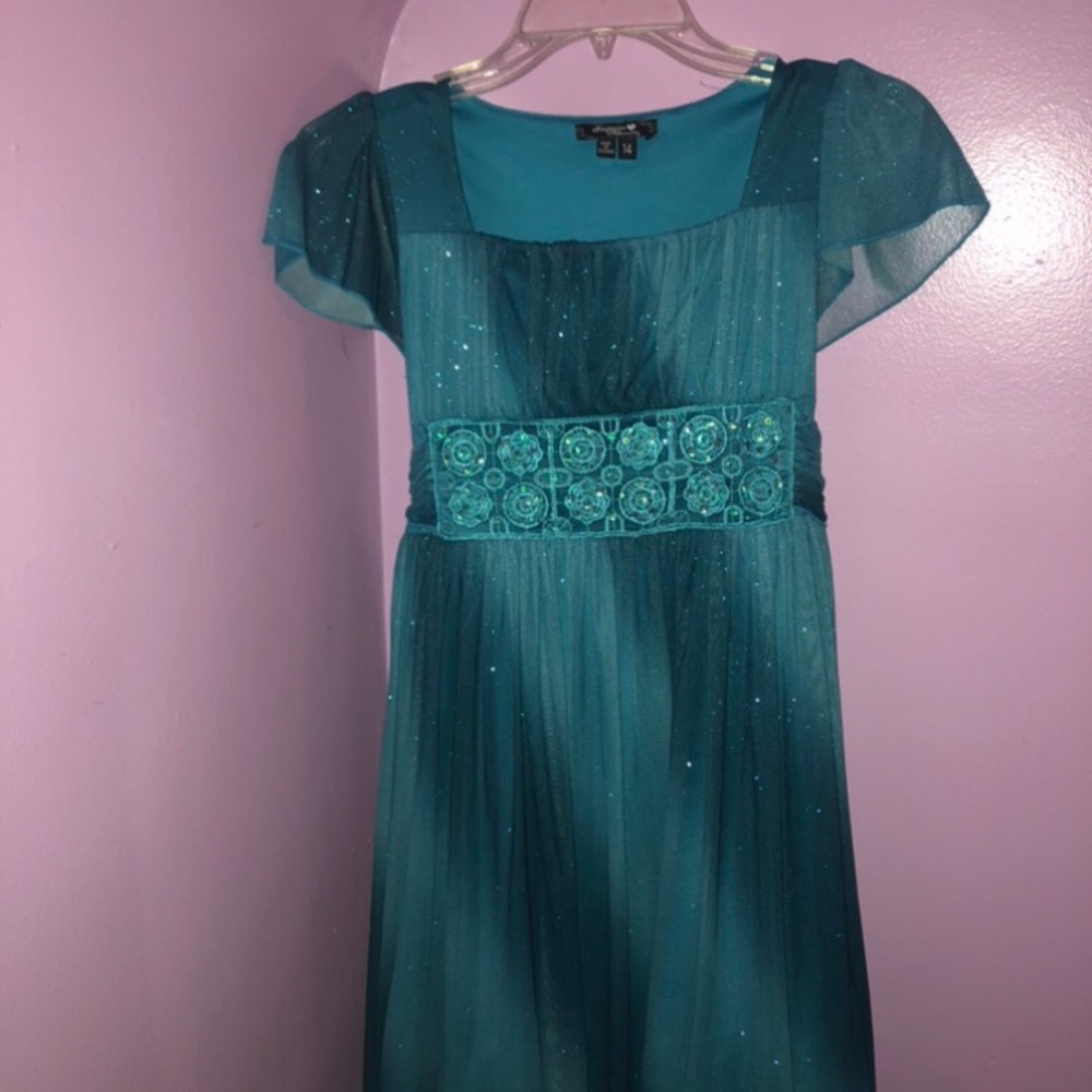 Girls Blue Sparkle Dress